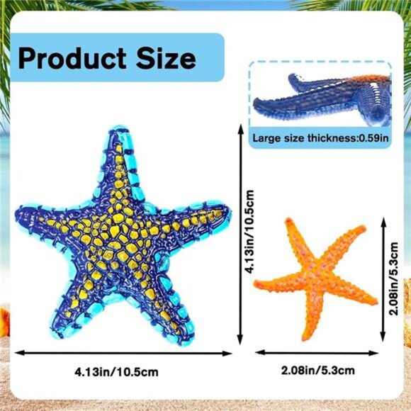 Kids 16 Pieces Big Diving Pool Toys, Beach Colorful Starfish Summer Swimming Toy - Picture 2 of 6